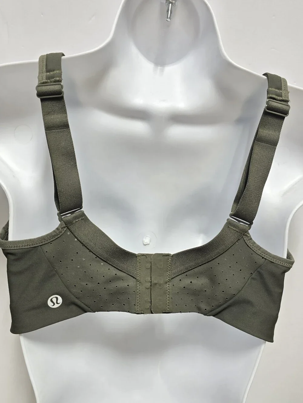 Lululemon Run Times Bra High Suport Dark Olive Athletic Workout Size 34D